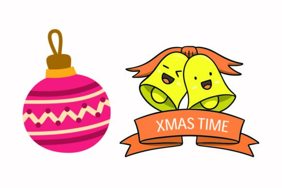 Christmas Accessories Bell Illustration for Branding and Packaging