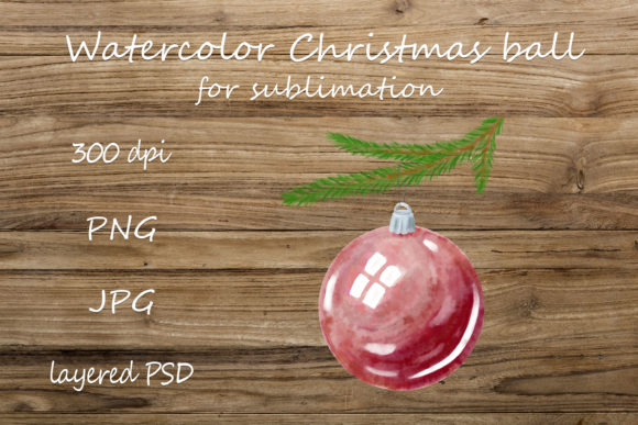 Christmas Ball. Watercolour Bauble Illustration for Branding