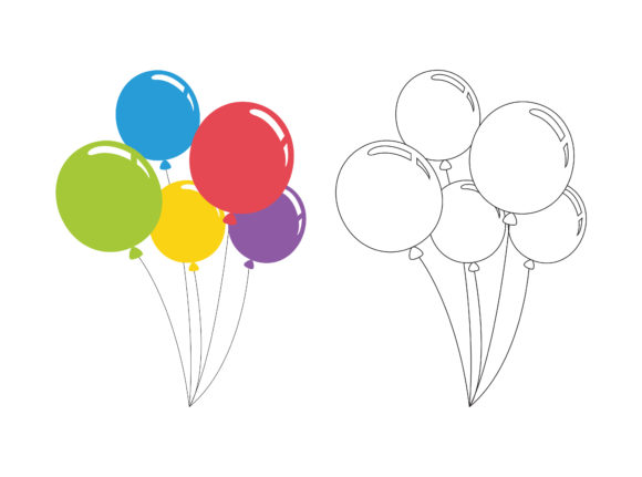 Christmas Balloons Fill Outline Icon for Illustrations