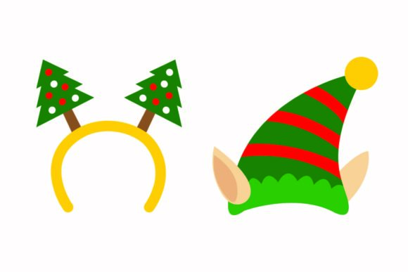 Christmas Hat Dwarfs Headdress Vector Illustrations