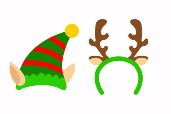 Christmas Hat Headdress Deer Vectors Illustrations