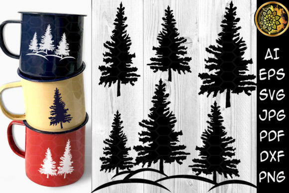 Christmas Pine Tree Clipart Set 1: A Festive Design Asset