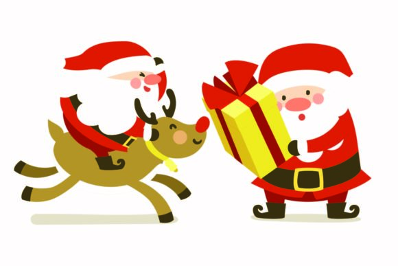 Christmas Santa Claus Gift Deer Vector Review