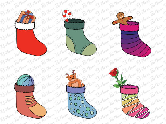 Christmas Sock Illustration for Digital Product Creators