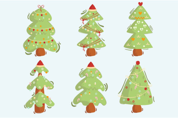Christmas Tree Illustration Pack for Creative Projects