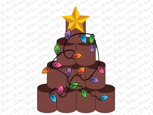 Christmas Tree Milk Cans Illustrations