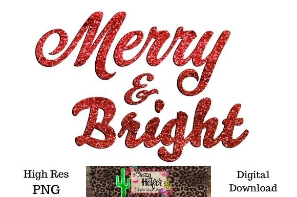 Merry Bright Glitter Christmas Dye Illustrations