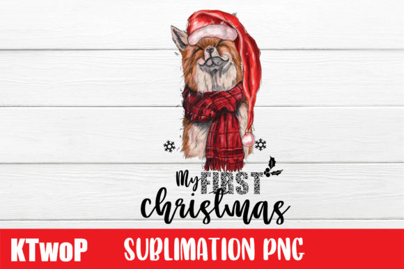 My First Christmas Sublimation Fox Illustrations