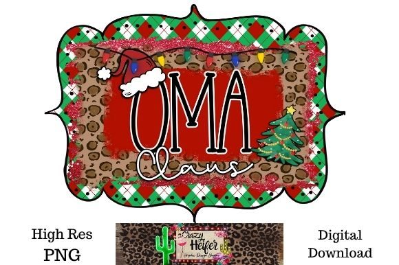 Oma Claus Christmas Dye Sublimation Illustrations