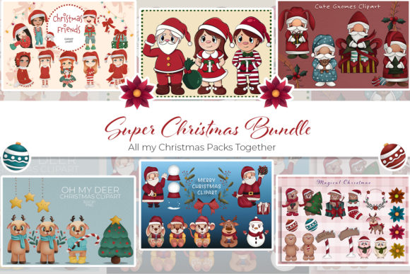 Super Christmas Bundle Illustrations for Handmade Creations