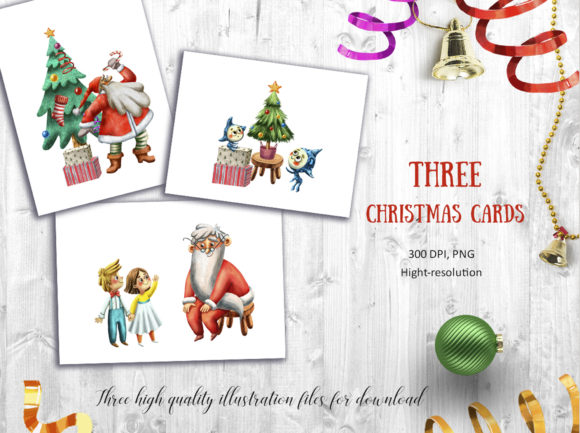 Three Christmas Cards Clip Art Set Review